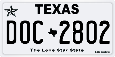 TX license plate DOC2802