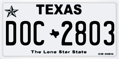 TX license plate DOC2803