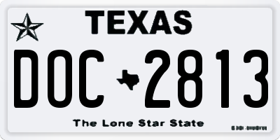 TX license plate DOC2813