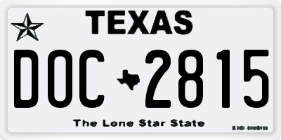 TX license plate DOC2815