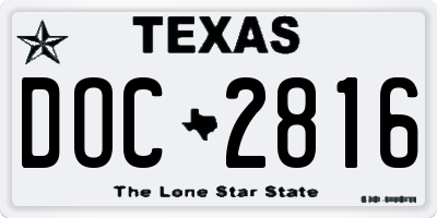 TX license plate DOC2816