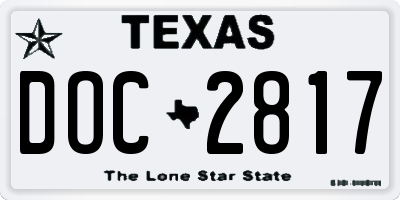 TX license plate DOC2817