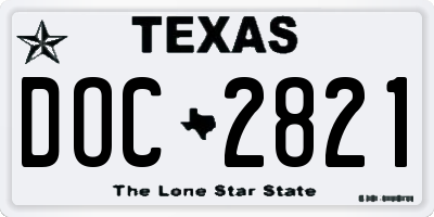 TX license plate DOC2821