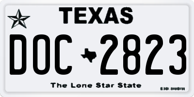 TX license plate DOC2823