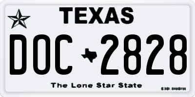 TX license plate DOC2828