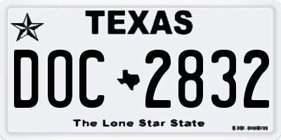 TX license plate DOC2832