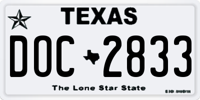 TX license plate DOC2833