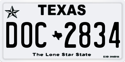 TX license plate DOC2834