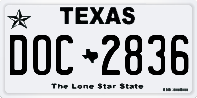 TX license plate DOC2836