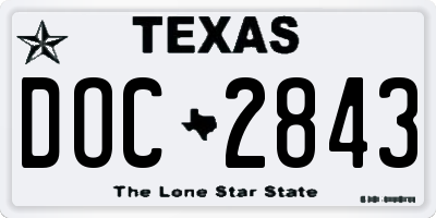 TX license plate DOC2843