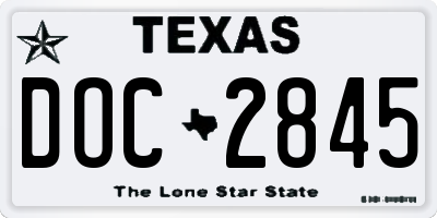TX license plate DOC2845