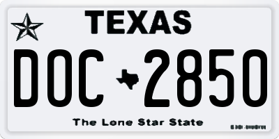 TX license plate DOC2850