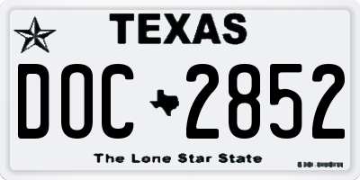 TX license plate DOC2852