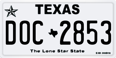 TX license plate DOC2853