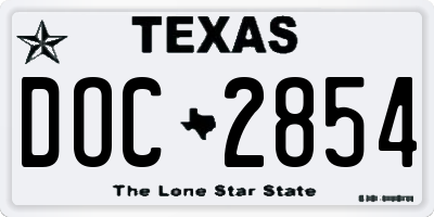 TX license plate DOC2854