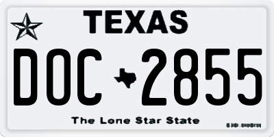 TX license plate DOC2855