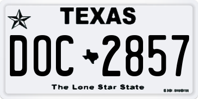 TX license plate DOC2857