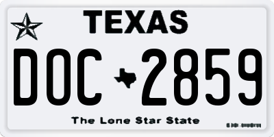 TX license plate DOC2859