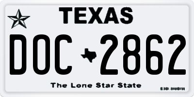 TX license plate DOC2862