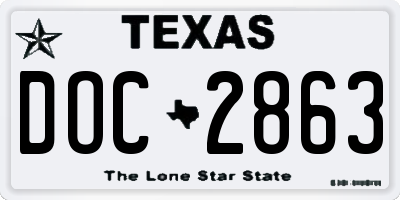 TX license plate DOC2863