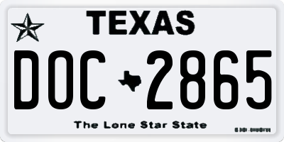 TX license plate DOC2865