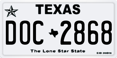 TX license plate DOC2868