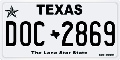 TX license plate DOC2869