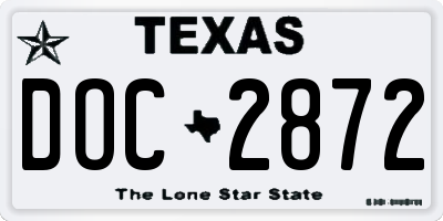 TX license plate DOC2872