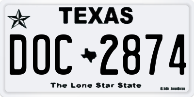 TX license plate DOC2874