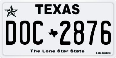 TX license plate DOC2876