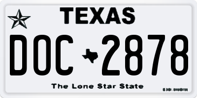 TX license plate DOC2878