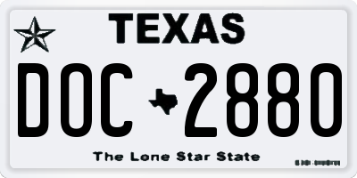 TX license plate DOC2880