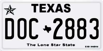TX license plate DOC2883