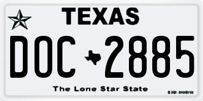TX license plate DOC2885