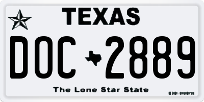 TX license plate DOC2889