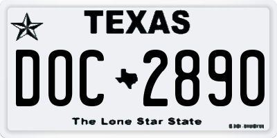 TX license plate DOC2890