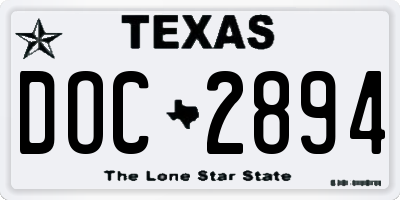 TX license plate DOC2894