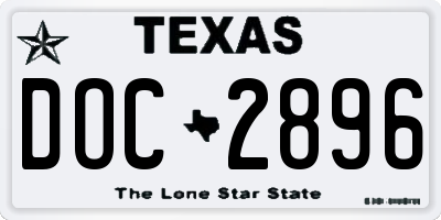 TX license plate DOC2896
