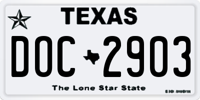TX license plate DOC2903
