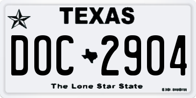 TX license plate DOC2904