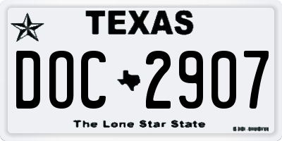 TX license plate DOC2907