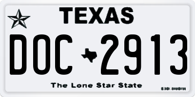 TX license plate DOC2913