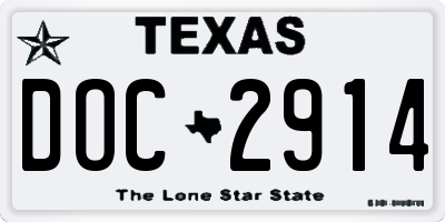 TX license plate DOC2914