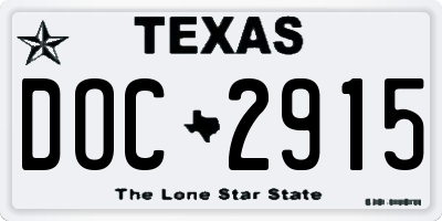 TX license plate DOC2915