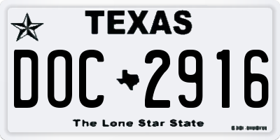 TX license plate DOC2916