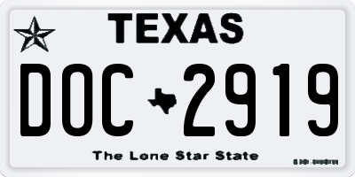 TX license plate DOC2919