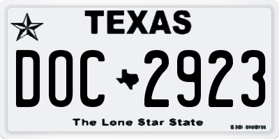 TX license plate DOC2923