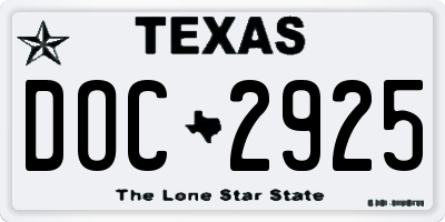 TX license plate DOC2925