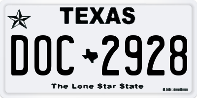 TX license plate DOC2928