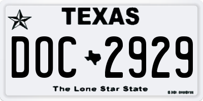 TX license plate DOC2929